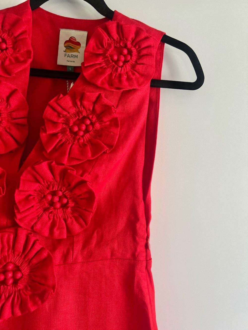FARM Rio Red 3D Flower Maxi Dress Size Small NWT - Picture 10 of 16